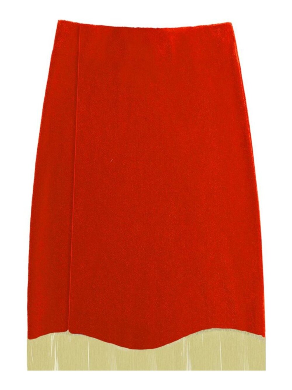 NWT Cadets Red Terry Skirt w/Fringe, sz M